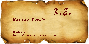 Katzer Ernő névjegykártya