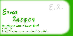 erno katzer business card